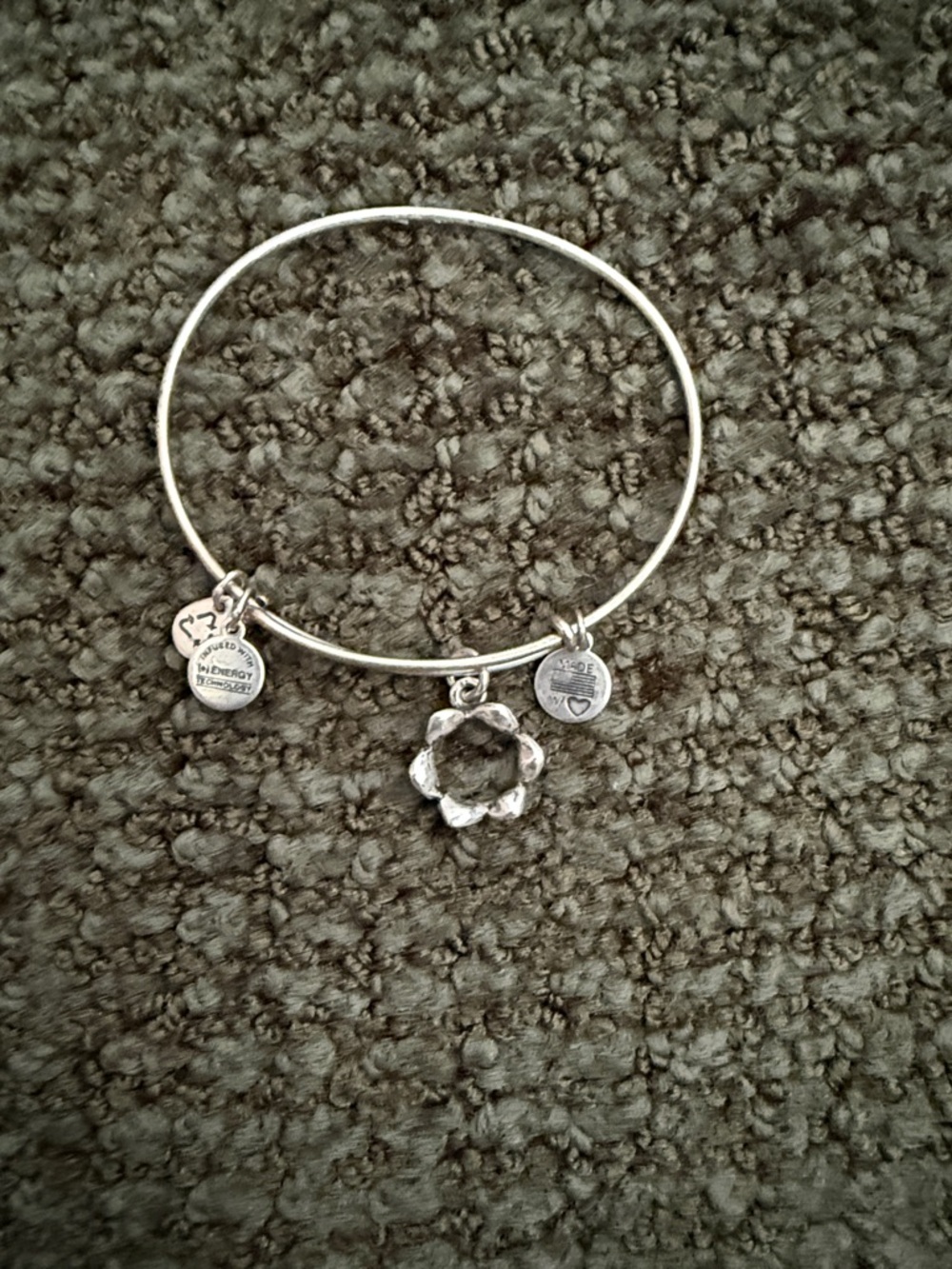 Silver Crown Charm Bangle Bracelet - Women's Jewelry